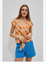 Moodo Oranžna vzorčasta majica Moodo