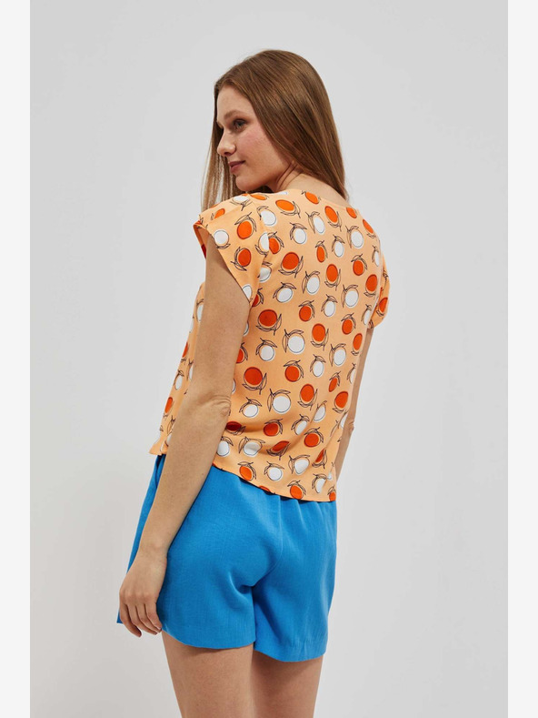 Moodo Oranžna vzorčasta majica Moodo