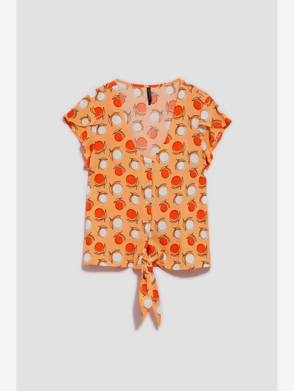 Moodo Oranžna vzorčasta majica Moodo