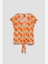 Moodo Oranžna vzorčasta majica Moodo