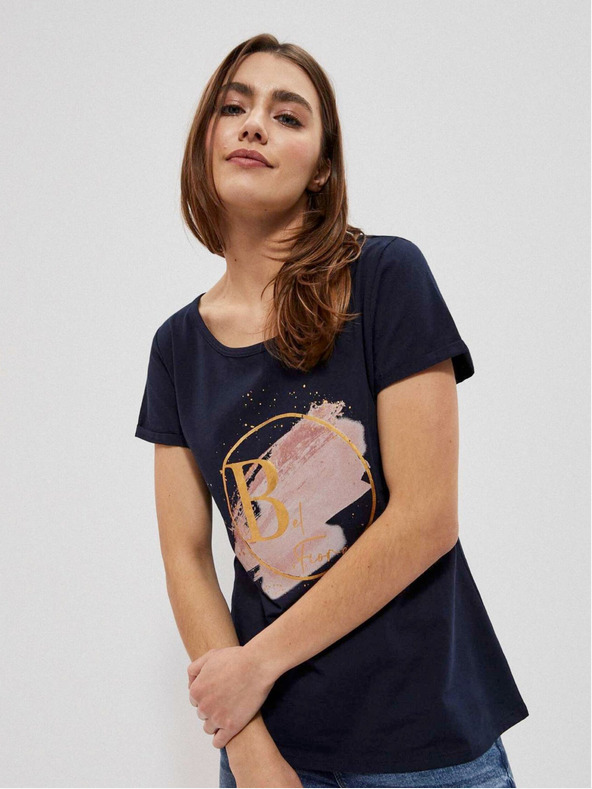 Moodo Temno modra ženska majica Moodo