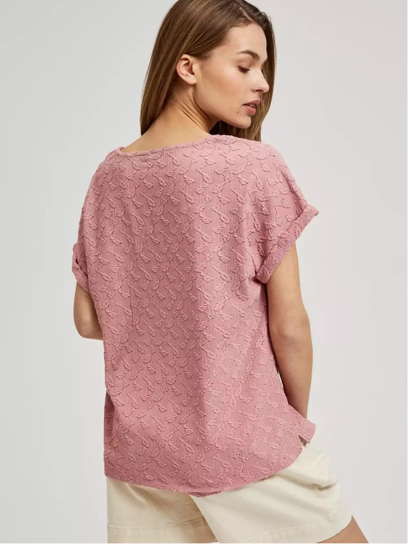 Moodo Roza vzorčasta majica s kratkimi rokavi Moodo