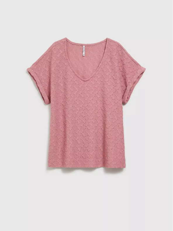 Moodo Roza vzorčasta majica s kratkimi rokavi Moodo