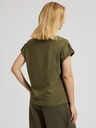 Moodo Zelena majica z žepom in kratkimi rokavi Moodo