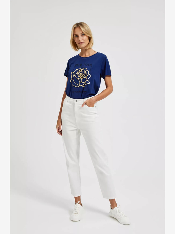 Moodo Temno modra majica s potiskom Moodo