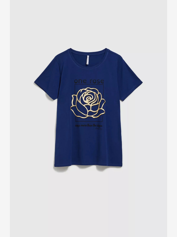 Moodo Temno modra majica s potiskom Moodo