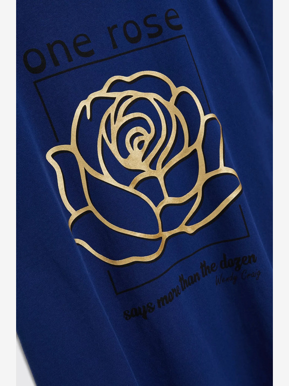 Moodo Temno modra majica s potiskom Moodo