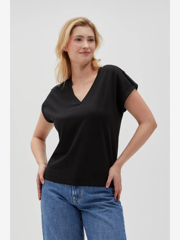 Moodo Črna ženska dolga srajca Moodo