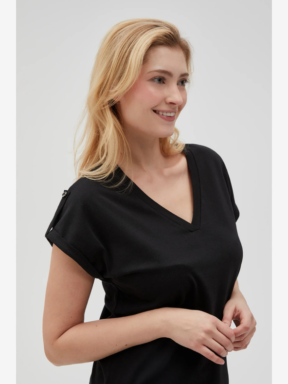 Moodo Črna ženska dolga srajca Moodo