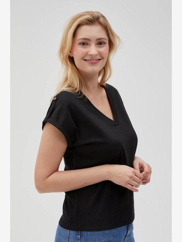 Moodo Črna ženska dolga srajca Moodo