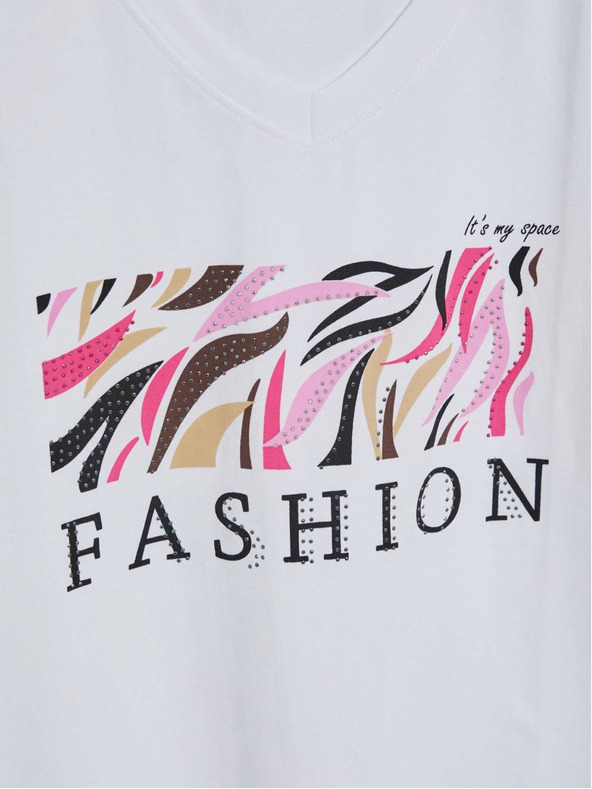 Moodo Bela ženska majica s potiskom Moodo