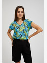 Moodo Turkizna majica z vzorcem Moodo