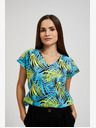 Moodo Turkizna majica z vzorcem Moodo
