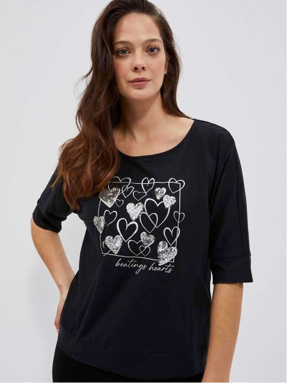 Moodo Črna ženska dolga srajca Moodo