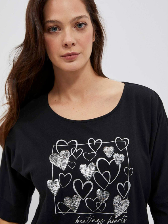 Moodo Črna ženska dolga srajca Moodo