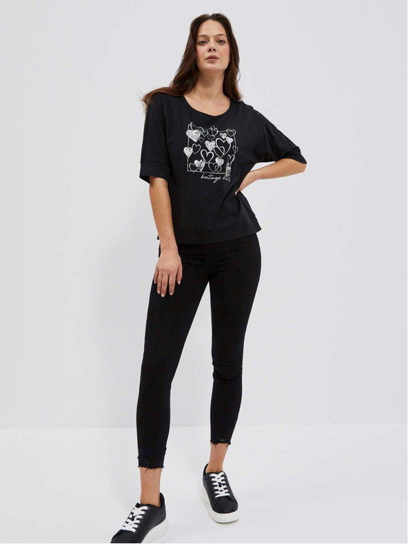 Moodo Črna ženska dolga srajca Moodo