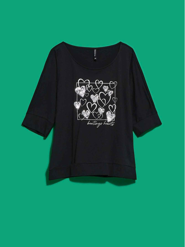 Moodo Črna ženska dolga srajca Moodo