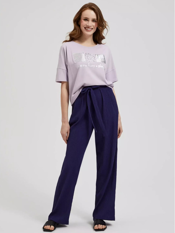 Moodo Svetlo vijolična majica z bleščicami Moodo