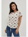 Moodo Bela vzorčasta majica Moodo