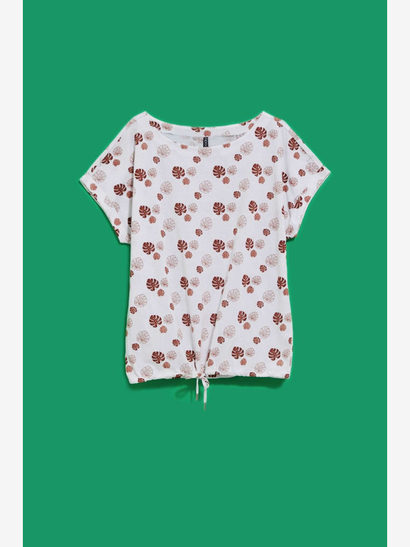 Moodo Bela vzorčasta majica Moodo