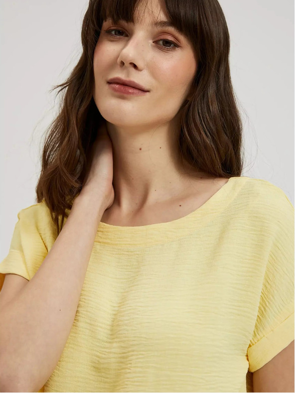 Moodo Rumena majica s kratkimi rokavi Moodo