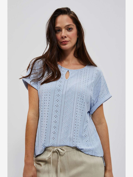 Moodo Moodo svetlo modra ažurasta majica