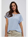 Moodo Moodo svetlo modra ažurasta majica