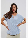 Moodo Moodo svetlo modra ažurasta majica