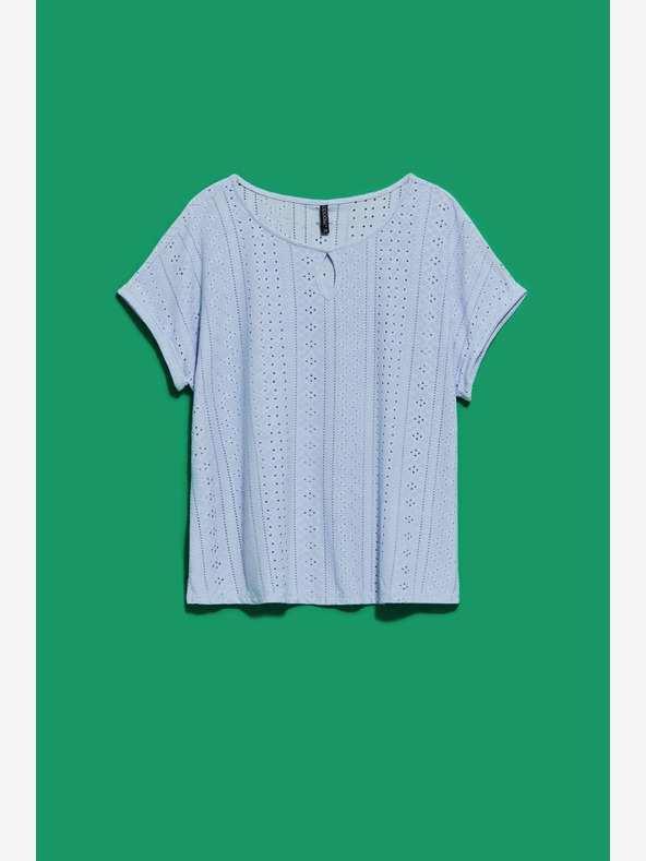 Moodo Moodo svetlo modra ažurasta majica