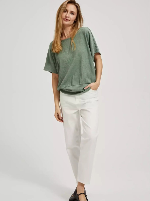 Moodo Zelena majica z okroglim vratom Moodo