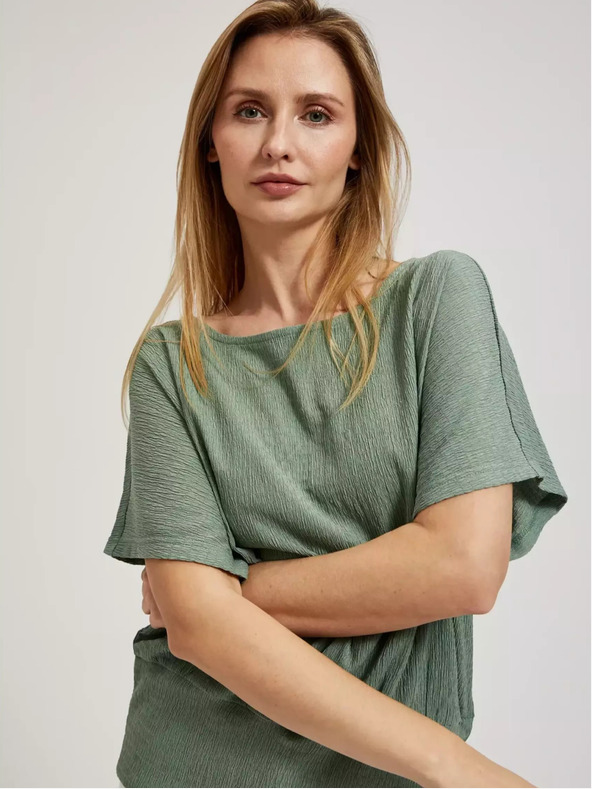 Moodo Zelena majica z okroglim vratom Moodo