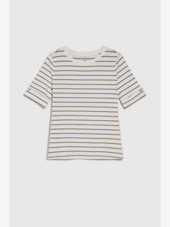 Moodo Zeleno-bela črtasta ženska srajca Moodo