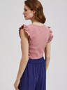 Moodo Stara roza srajca z volančki na ramenih Moodo