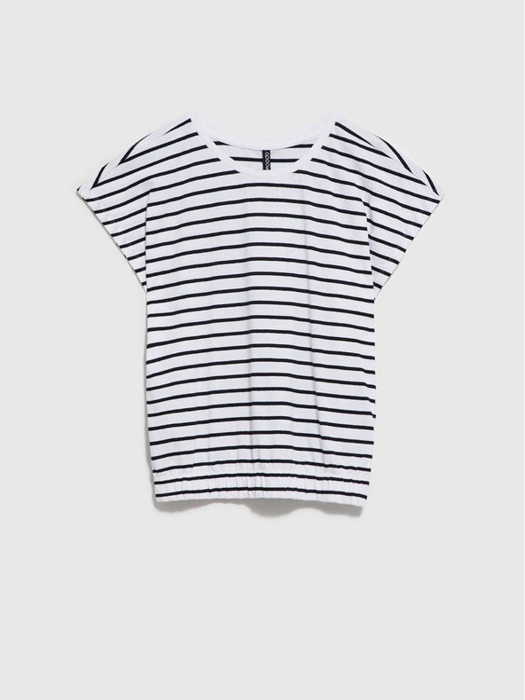 Moodo Modro-bela črtasta ženska majica Moodo