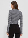 Moodo Bela in črna črtasta ženska majica Moodo