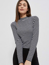 Moodo Bela in črna črtasta ženska majica Moodo
