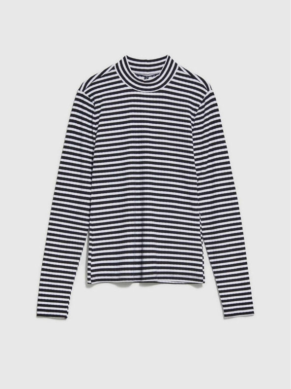 Moodo Bela in črna črtasta ženska majica Moodo