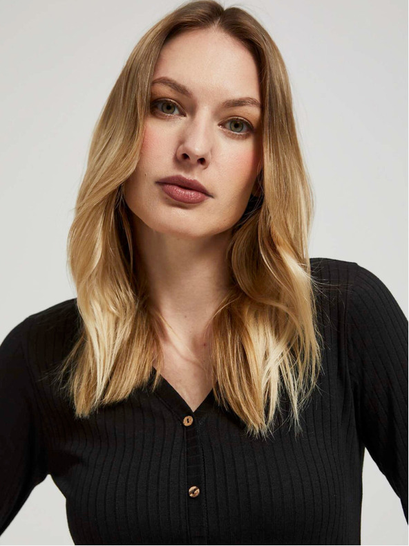 Moodo Črna ženska dolga srajca Moodo