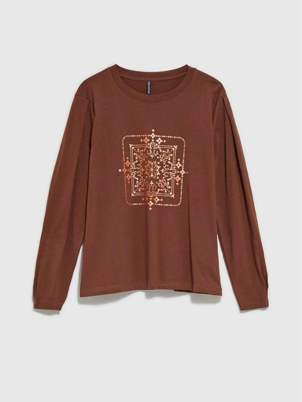 Moodo Bluza z dolgimi rokavi in kovinskim potiskom