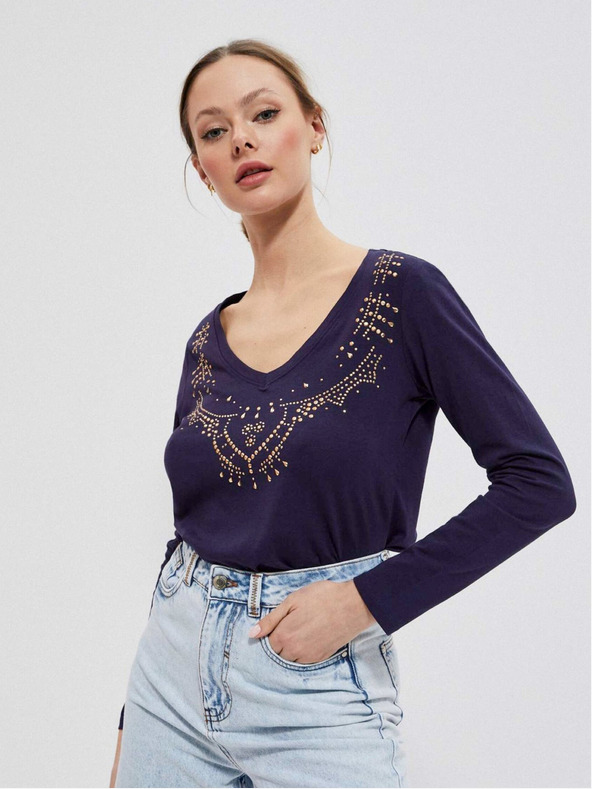 Moodo Temno modra ženska majica Moodo