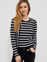 Moodo Bela in črna črtasta ženska majica Moodo