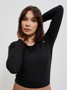 Moodo Črna ženska majica z dolgimi rokavi Moodo