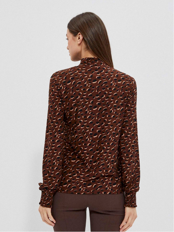 Moodo Rjava ženska vzorčasta majica Moodo