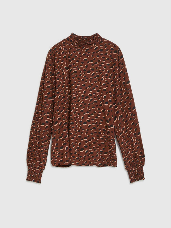 Moodo Rjava ženska vzorčasta majica Moodo