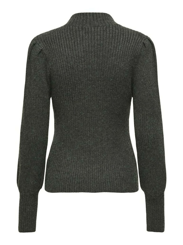 ONLY Temno siv ženski rebrasti pulover ONLY Katia