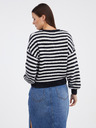 ONLY Belo-črni črtasti ženski pulover ONLY Piumo