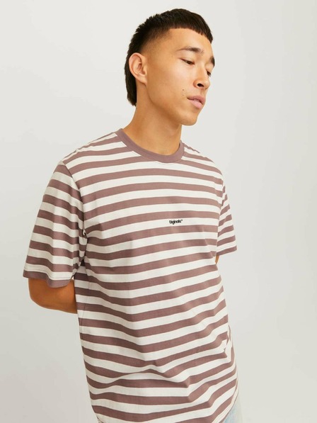 Jack & Jones Jack & Jones Moška belo-rjava črtasta majica