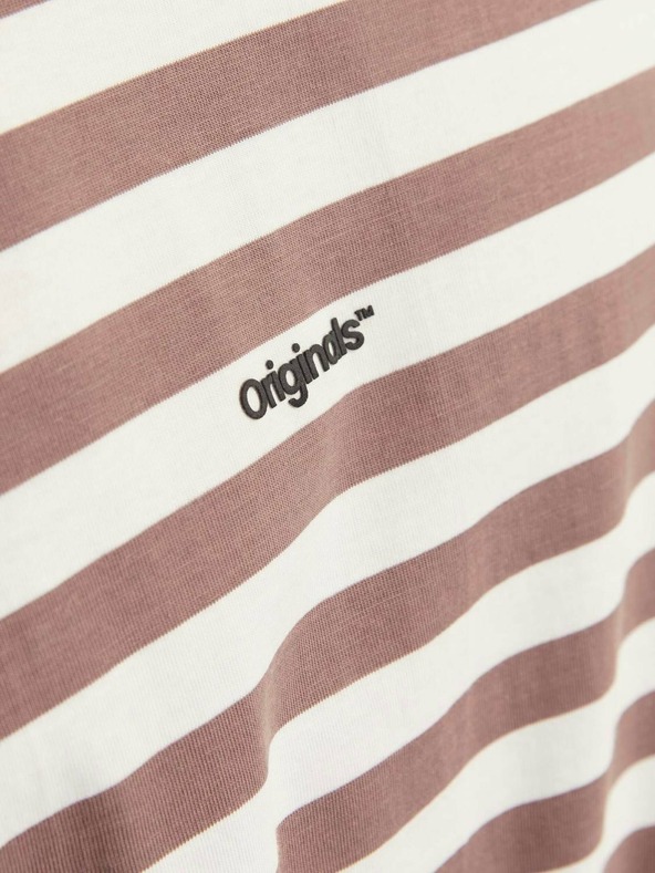 Jack & Jones Jack & Jones Moška belo-rjava črtasta majica
