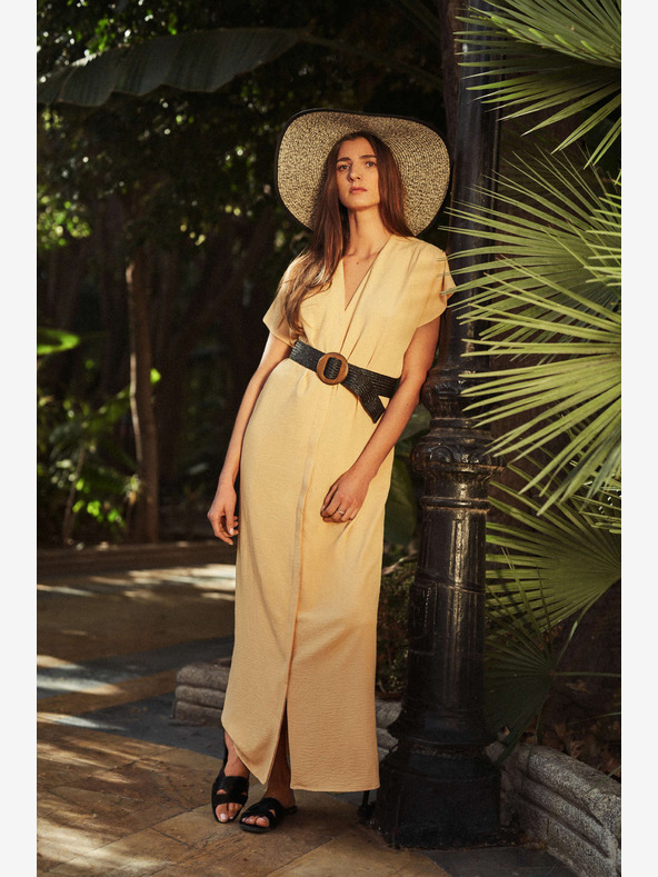 Moodo Rumena dolga obleka Moodo