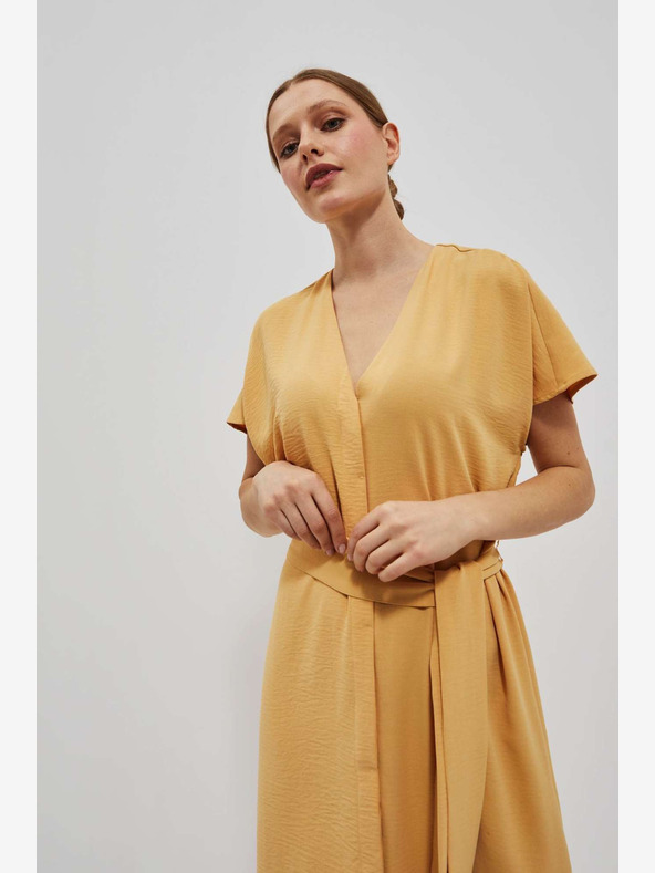 Moodo Rumena dolga obleka Moodo